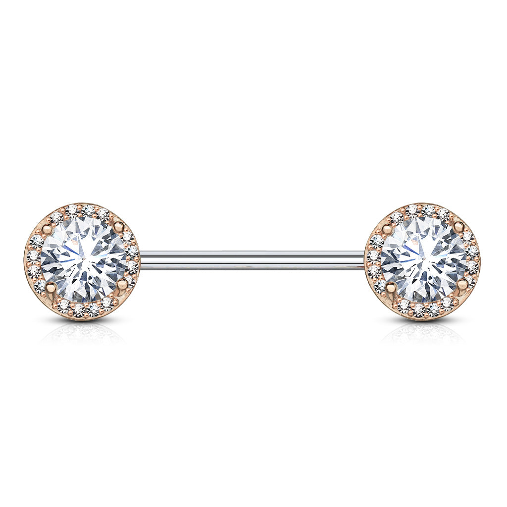 Argenti Crystal Diamond Nipple Jewellery with Rose Gold Plating - Nipple Ring. Navel Rings Australia.