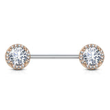 Argenti Crystal Diamond Nipple Jewellery with Rose Gold Plating - Nipple Ring. Navel Rings Australia.