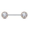 Argenti Crystal Diamond Nipple Jewellery with Rose Gold Plating