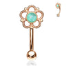 16g Petite Eleanor Reverse Navel Ring with Rose Gold Plating - Reverse Top Down Belly Ring. Navel Rings Australia.
