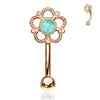 16g Petite Eleanor Reverse Navel Ring with Rose Gold Plating
