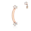 16g Petite Internally Threaded Star Navel Ring with Rose Gold Plating