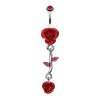 Metallic Ruby Rose Navel Bar