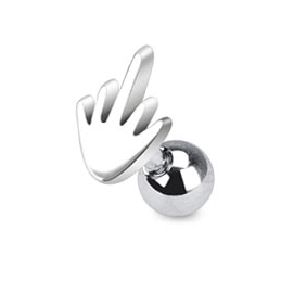 Flip the Bird ! Middle Finger Body Jewellery. Labret, Monroe, Tragus and Cartilage Earrings.