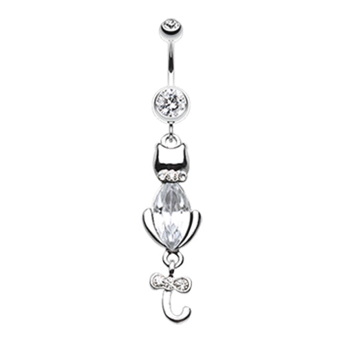 Sass Kitty Cat Belly Dangle - Dangling Belly Ring. Navel Rings Australia.