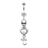 Sass Kitty Cat Belly Dangle - Dangling Belly Ring. Navel Rings Australia.