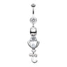 Sass Kitty Cat Belly Dangle - Dangling Belly Ring. Navel Rings Australia.