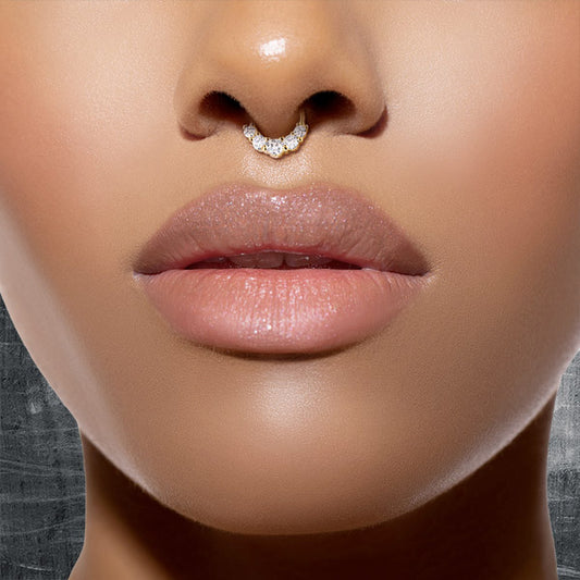 Calvina Prong Gem Septum Clicker - Septum. Navel Rings Australia.