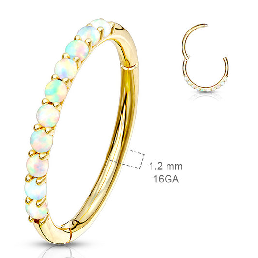 Opal Septum & Earring Body Jewellery in 14K White Gold - Earring. Navel Rings Australia.