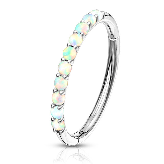 Opal Septum & Earring Body Jewellery in 14K White Gold - Earring. Navel Rings Australia.