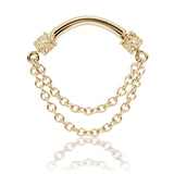 Double Chain Septum Spinner by Maria Tash in Gold - Septum. Navel Rings Australia.