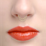 Double Chain Septum Spinner by Maria Tash in Gold - Septum. Navel Rings Australia.