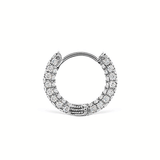 Diamond Five Row Pavé Hoop Earring (Bottom Hinge) by Maria Tash in White Gold