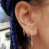 Single Short Spike Diamond Eternity Clicker Earring by Maria Tash in 18K Rose Gold