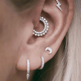 Single Short Spike Diamond Eternity Clicker Earring by Maria Tash in 18K Rose Gold