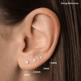 Invisible Set Diamond Dangle Threaded Stud by Maria Tash in 18K Yellow Gold. Flat Stud.