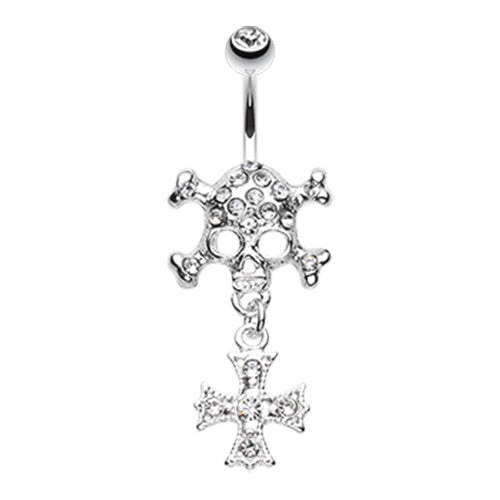 The Death Wish Skull Belly Ring - Dangling Belly Ring. Navel Rings Australia.
