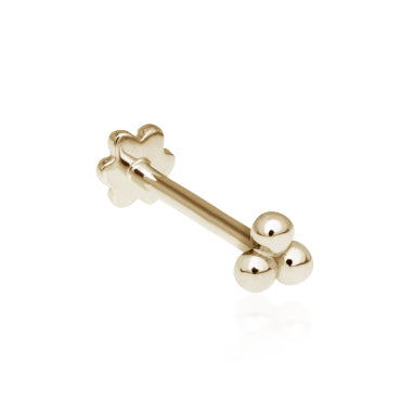 Ball Trinity Earring by Maria Tash in 14K Gold. Flat Stud. - Earring. Navel Rings Australia.