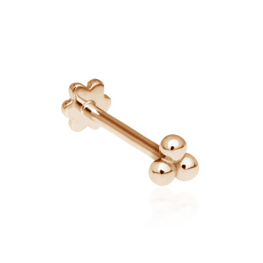 Ball Trinity Earring by Maria Tash in 14K Rose Gold. Flat Stud. - Earring. Navel Rings Australia.