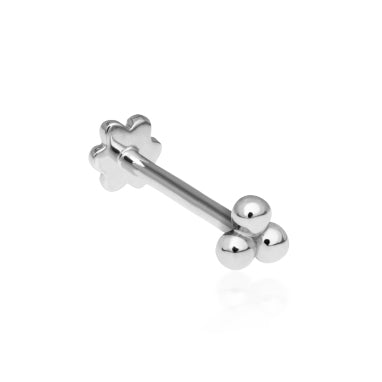 Ball Trinity Earring by Maria Tash in 14K White Gold. Flat Stud. - Earring. Navel Rings Australia.
