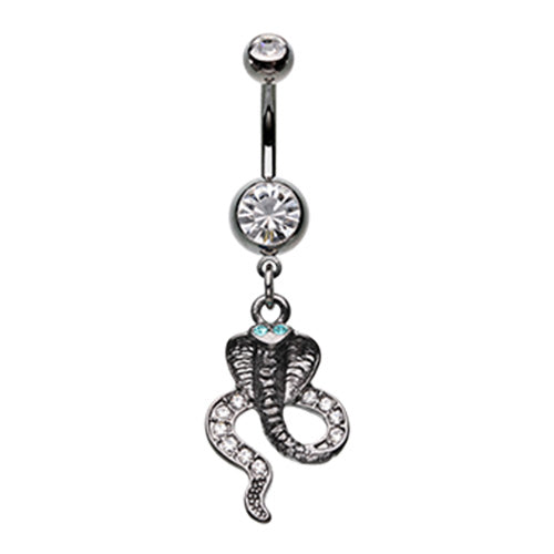 The Cobra Charmer Belly Dangle - Dangling Belly Ring. Navel Rings Australia.