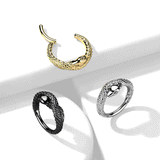 Medusa Snake Earring Clicker with Gold Plating. Tragus and Cartilage Jewellery.