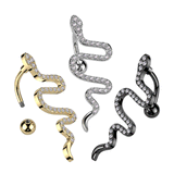 Serpent Pavé Belly Button Ring