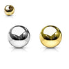 14K Gold Externally Threaded Belly Ring Replacement Balls - No Gems