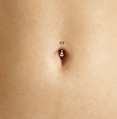 Authentic Maria Tash Small Ball Combo in 14K Rose Gold - Basic Curved Barbell. Navel Rings Australia.