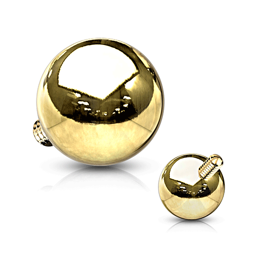 Internally Threaded Solid 14k Yellow Gold Replacement Ball