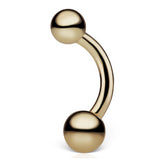 Authentic Maria Tash Small Ball Combo in 14K Yellow Gold - Basic Curved Barbell. Navel Rings Australia.