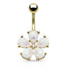 Scintillare Opal Daisy Belly Ring with Gold Plating