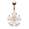 Scintillare Opal Daisy Belly Ring with Rose Gold Plating