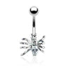 Incy Wincy Spider Belly Ring - Fixed (non-dangle) Belly Bar. Navel Rings Australia.