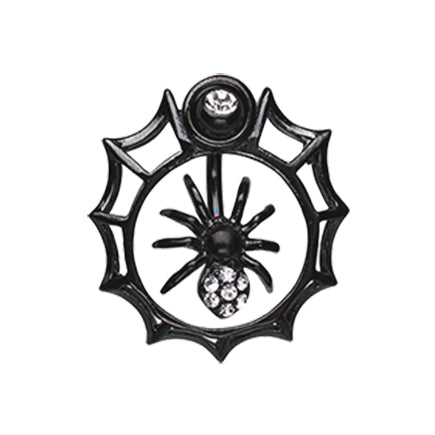 Orbital Metallic Spider Web Belly Button Ring - Orbital and Shield. Navel Rings Australia.