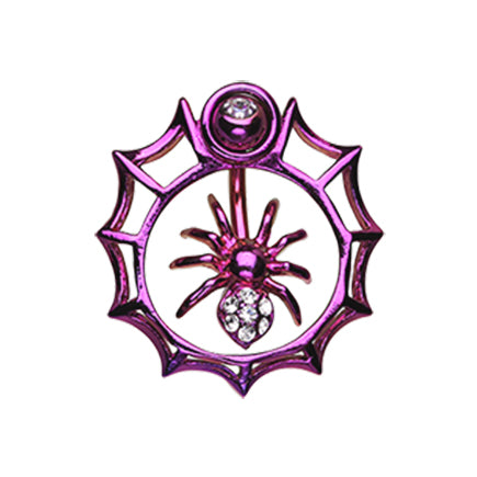 Orbital Metallic Spider Web Belly Button Ring - Orbital and Shield. Navel Rings Australia.