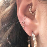 Spike Threaded Ball Earring by Maria Tash in 14K Yellow Gold. Flat Stud. - Earring. Navel Rings Australia.