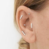 Spike Threaded Ball Earring by Maria Tash in 14K Yellow Gold. Flat Stud. - Earring. Navel Rings Australia.