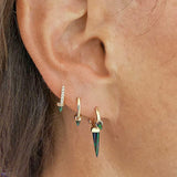 Triple Long Opal Spike Clicker Earring by Maria Tash in White Gold - Earring. Navel Rings Australia.
