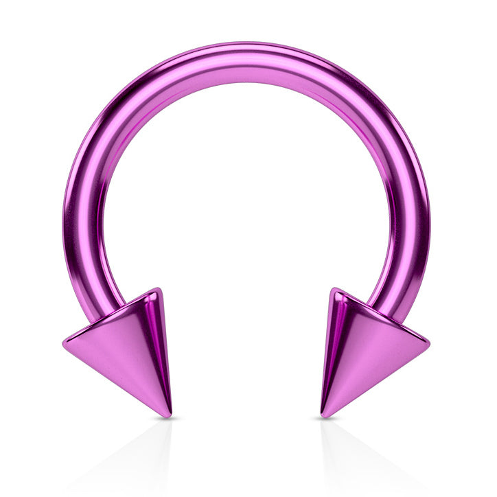 Metallic Spike Circular Body Jewellery - Circular Barbell / Horse Shoe. Navel Rings Australia.