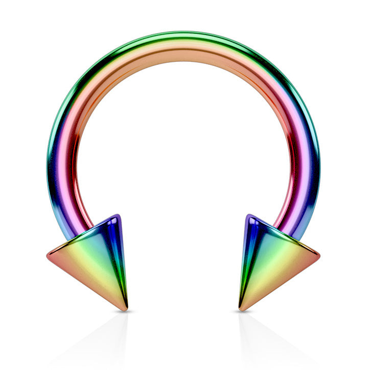 Metallic Spike Circular Body Jewellery - Circular Barbell / Horse Shoe. Navel Rings Australia.