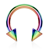 Metallic Spike Circular Body Jewellery - Circular Barbell / Horse Shoe. Navel Rings Australia.