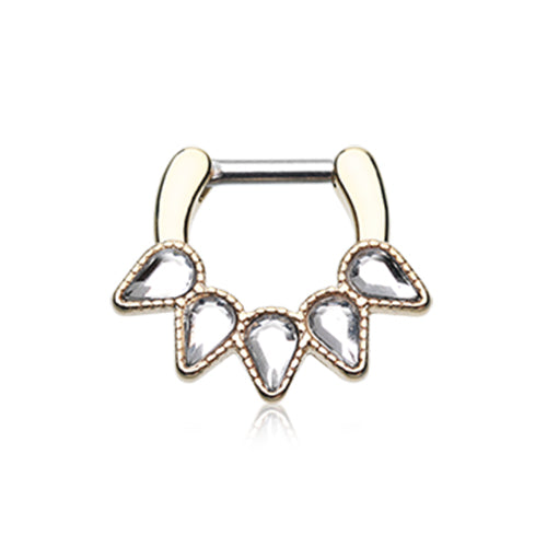 Zavannah Spiked Spear Septum Clicker with Gold Plating