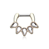 Zavannah Spiked Spear Septum Clicker with Gold Plating