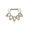 Zavannah Spiked Spear Septum Clicker with Gold Plating
