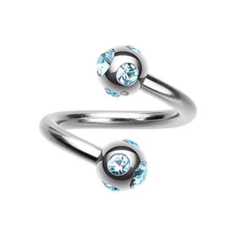 Royale Multi Gem Spiral Twisters - Spiral Twister Twistie. Navel Rings Australia.