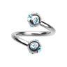 Royale Multi Gem Spiral Twisters - Spiral Twister Twistie. Navel Rings Australia.