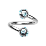 Royale Multi Gem Spiral Twisters - Spiral Twister Twistie. Navel Rings Australia.