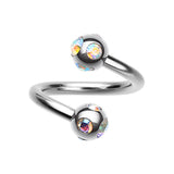Royale Multi Gem Spiral Twisters - Spiral Twister Twistie. Navel Rings Australia.