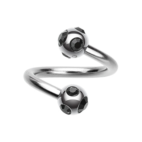 Royale Multi Gem Spiral Twisters - Spiral Twister Twistie. Navel Rings Australia.